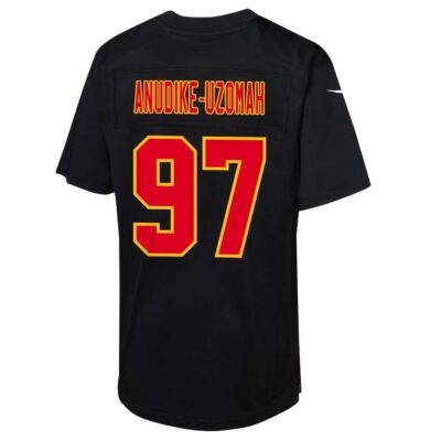 Felix Anudike-Uzomah 97 Kansas City Chiefs Super Bowl LVIII Champions 4X Fashion Game Youth Jersey - Carbon Black - Image 3