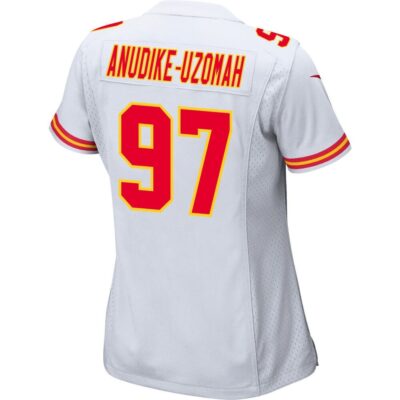 Felix Anudike-Uzomah 97 Kansas City Chiefs Super Bowl LVIII Champions 4X Game Women Jersey - White - Image 3