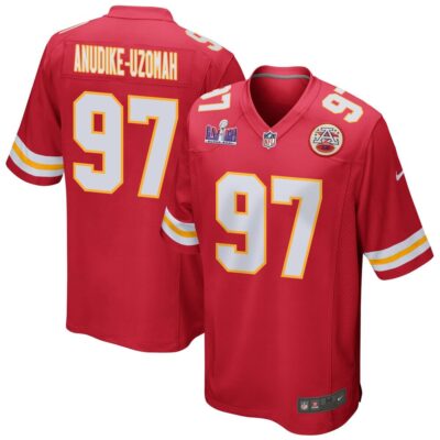 Felix Anudike-Uzomah 97 Kansas City Chiefs Super Bowl LVIII Patch Game Men Jersey - Red