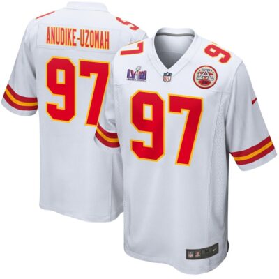 Felix Anudike-Uzomah 97 Kansas City Chiefs Super Bowl LVIII Patch Game Men Jersey - White