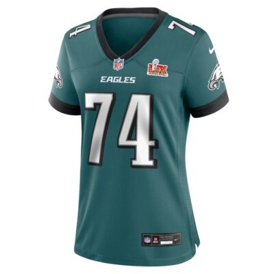 Alternative view of Fred Johnson #74 Philadelphia Eagles Super Bowl LIX Women's Jersey - Midnight Green