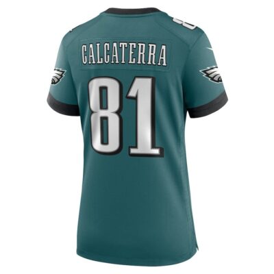 Grant Calcaterra #81 Philadelphia Eagles Super Bowl LIX Women's Jersey - Midnight Green - Image 3