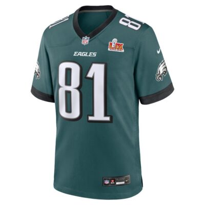 Grant Calcaterra #81 Philadelphia Eagles Super Bowl LIX Youth Jersey - Midnight Green - Image 3