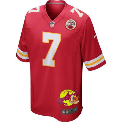 Harrison Butker 7 Kansas City Chiefs Super Bowl LIX New Orleans Patch Game Men Jersey - Red - Image 3