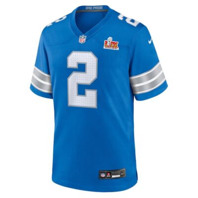Alternative view of Hendon Hooker #2 Detroit Lions Super Bowl LIX Jersey - Men's - Blue