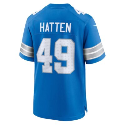 Hogan Hatten #49 Detroit Lions Super Bowl LIX Jersey - Men's - Blue - Image 3