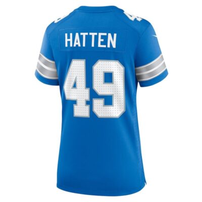 Hogan Hatten #49 Detroit Lions Super Bowl LIX Women's Jersey - Blue - Image 3