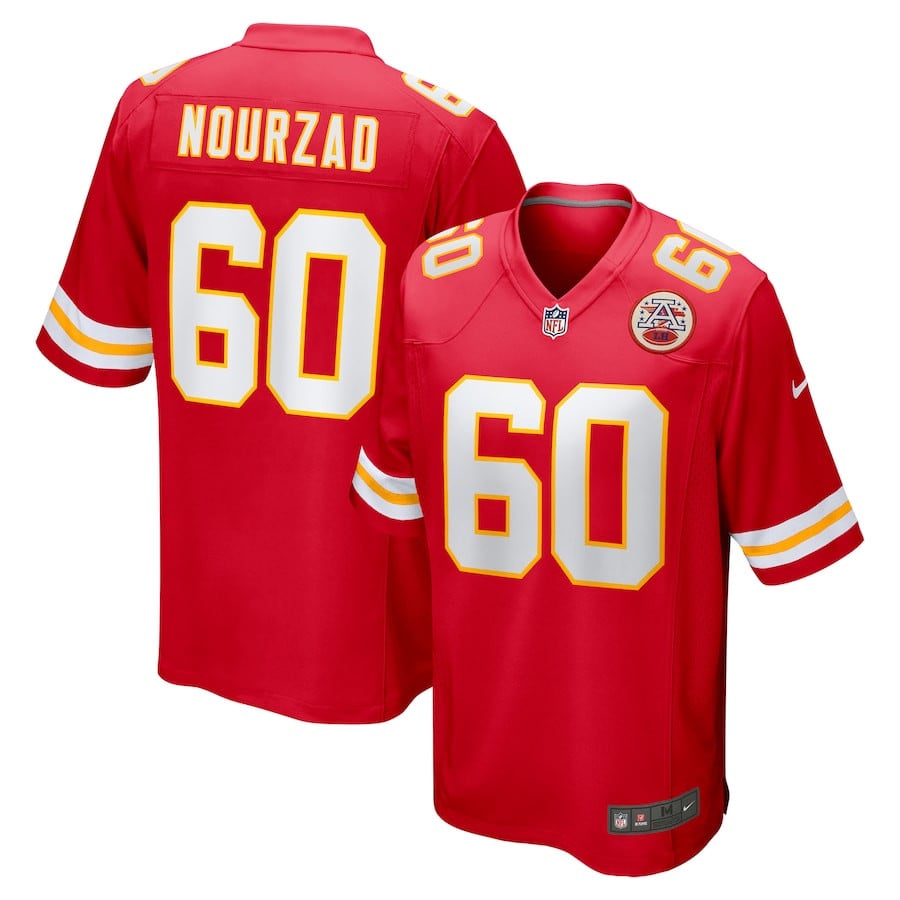 Hunter Nourzad 60 Kansas City Chiefs Game Men Jersey - Red