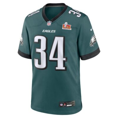 Alternative view of Isaiah Rodgers #34 Philadelphia Eagles Super Bowl LIX Jersey - Men's - Midnight Green