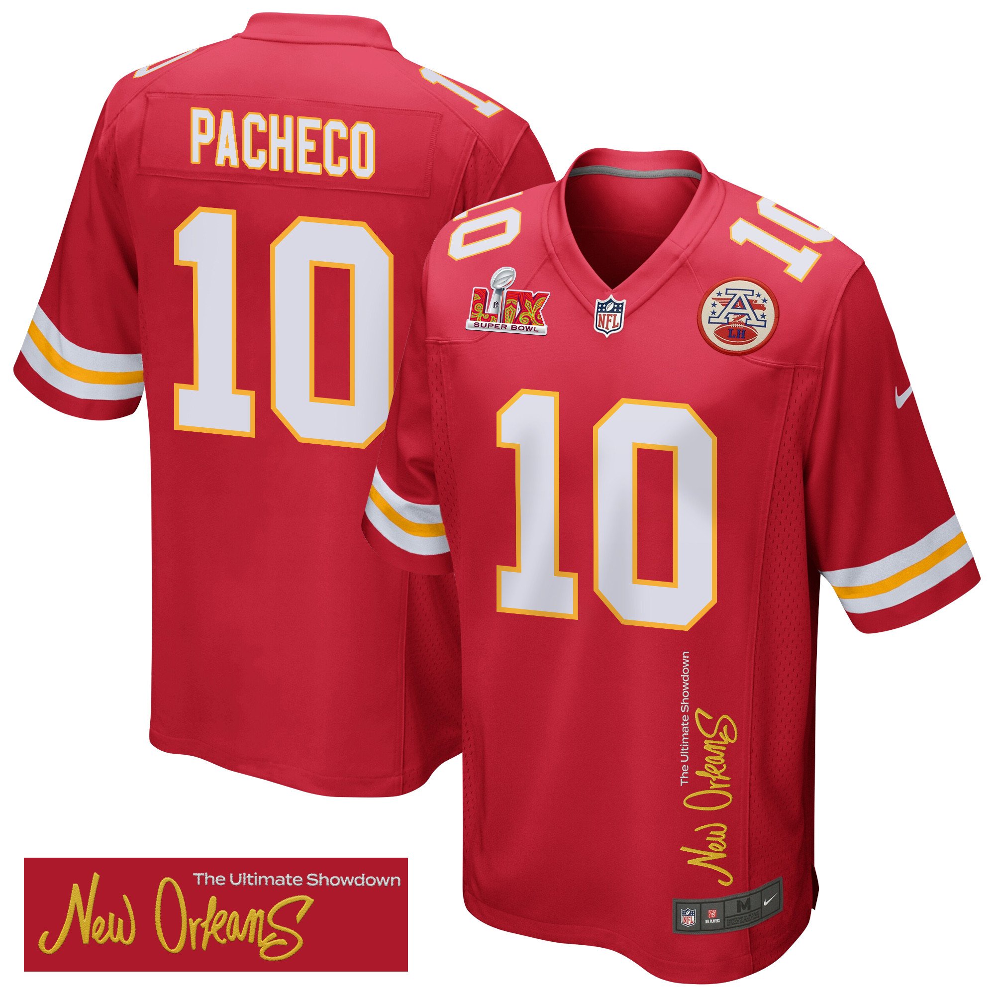 Isiah Pacheco 10 Kansas City Chiefs Super Bowl LIX 'New Orleans - The Ultimate Showdown' Game Men Jersey - Red