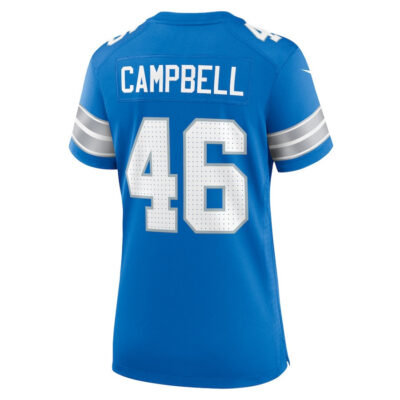 Jack Campbell #46 Detroit Lions Super Bowl LIX Women's Jersey - Blue - Image 3