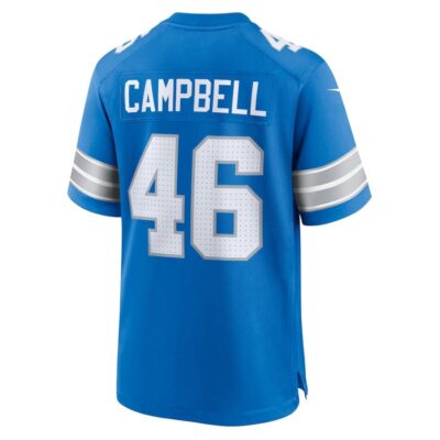 Jack Campbell #46 Detroit Lions Super Bowl LIX Youth Jersey - Blue - Image 3