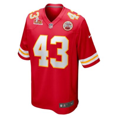 Alternative view of Jack Cochrane #43 Kansas City Chiefs Super Bowl LIX Jersey - Men's - Red