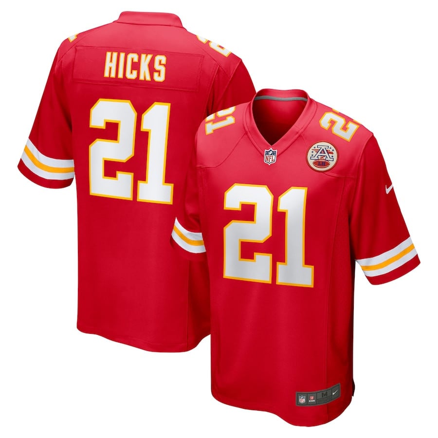 Jaden Hicks 21 Kansas City Chiefs Game Men Jersey - Red
