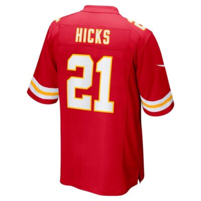 Jaden Hicks #21 Kansas City Chiefs Super Bowl LIX Jersey - Men's - Red - Image 3