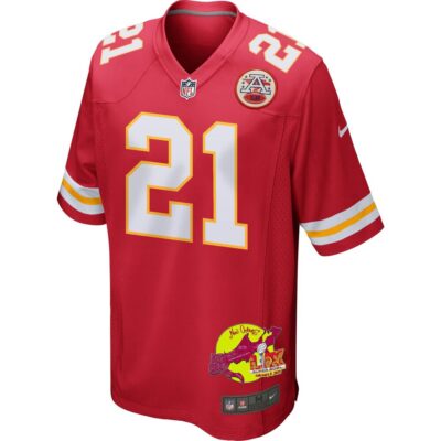 Jaden Hicks 21 Kansas City Chiefs Super Bowl LIX New Orleans Patch Game Men Jersey - Red - Image 3