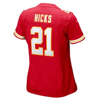 Jaden Hicks #21 Kansas City Chiefs Super Bowl LIX Women's Jersey - Red - Image 3