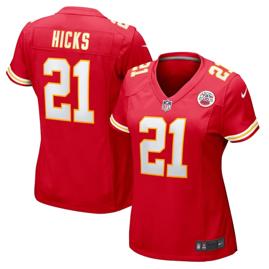 Jaden Hicks 21 Kansas City Chiefs Women's Game Jersey - Red
