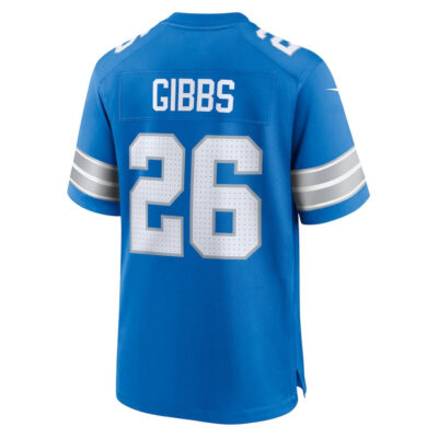 Jahmyr Gibbs #26 Detroit Lions Super Bowl LIX Youth Jersey - Blue - Image 3
