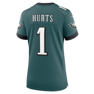 Jalen Hurts #1 Philadelphia Eagles Super Bowl LIX Women's Jersey - Midnight Green - Image 3