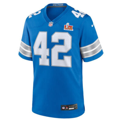 Alternative view of Jalen Reeves-Maybin #42 Detroit Lions Super Bowl LIX Jersey - Men's - Blue