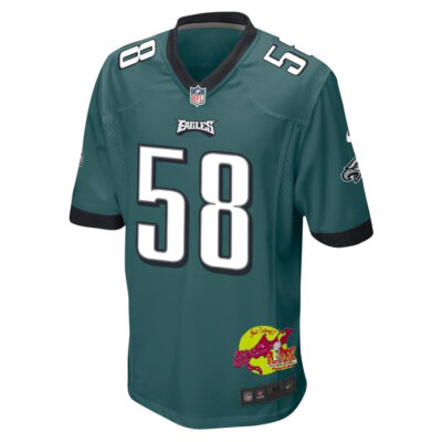 Jalyx Hunt 58 Philadelphia Eagles Super Bowl LIX New Orleans Patch Game Men Jersey - Midnight Green - Image 3