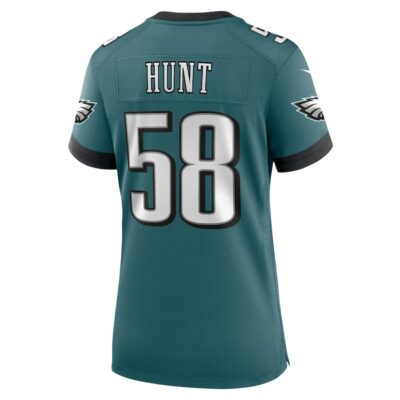 Jalyx Hunt #58 Philadelphia Eagles Super Bowl LIX Women's Jersey - Midnight Green - Image 3