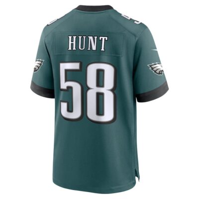 Jalyx Hunt #58 Philadelphia Eagles Super Bowl LIX Youth Jersey - Midnight Green - Image 3