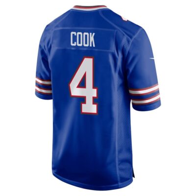 Alternative view of James Cook 4 Buffalo Bills Super Bowl LIX New Orleans Patch Game Men Jersey - Royal