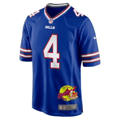 James Cook 4 Buffalo Bills Super Bowl LIX New Orleans Patch Game Men Jersey - Royal - Image 3