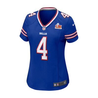 Alternative view of James Cook #4 Buffalo Bills Super Bowl LIX Women's Jersey - Royal