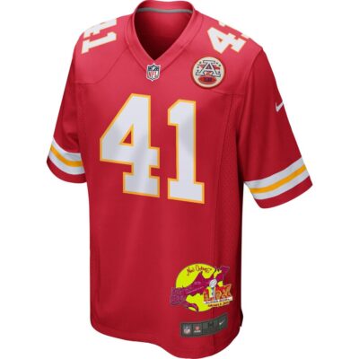James Winchester 41 Kansas City Chiefs Super Bowl LIX New Orleans Patch Game Men Jersey - Red - Image 3