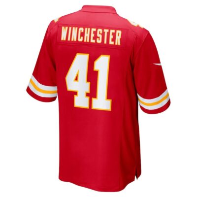 James Winchester #41 Kansas City Chiefs Super Bowl LIX Youth Jersey - Red - Image 3