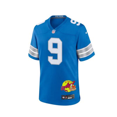 Jameson Williams 9 Detroit Lions Super Bowl LIX New Orleans Patch Game Men Jersey - Blue - Image 3