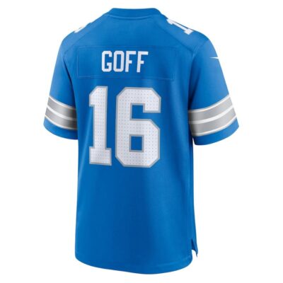 Jared Goff #16 Detroit Lions Super Bowl LIX Jersey - Men's - Blue - Image 3