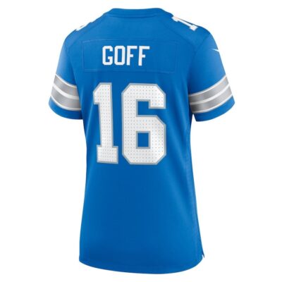 Jared Goff #16 Detroit Lions Super Bowl LIX Women's Jersey - Blue - Image 3