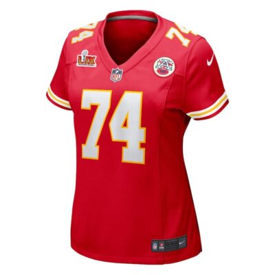 Alternative view of Jawaan Taylor #74 Kansas City Chiefs Super Bowl LIX Women's Jersey - Red