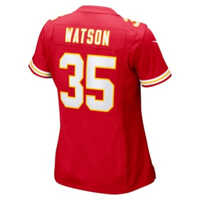 Jaylen Watson #35 Kansas City Chiefs Super Bowl LIX Women's Jersey - Red - Image 3