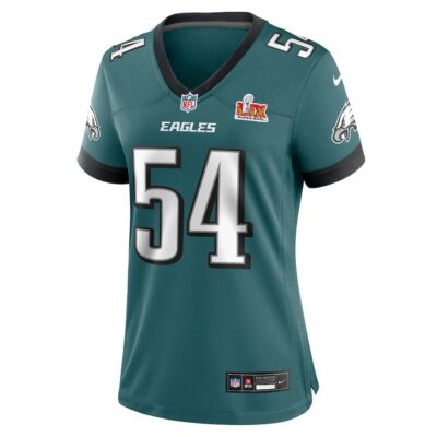 Alternative view of Jeremiah Trotter Jr. #54 Philadelphia Eagles Super Bowl LIX Women's Jersey - Midnight Green