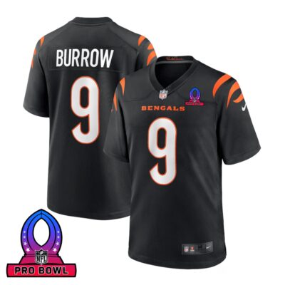 Joe Burrow 9 Cincinnati Bengals 2025 Pro Bowl Patch Game Men Jersey - Black