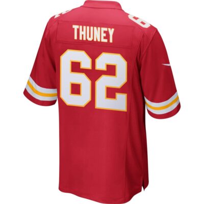 Alternative view of Joe Thuney 62 Kansas City Chiefs Super Bowl LIX New Orleans Patch Game Men Jersey - Red