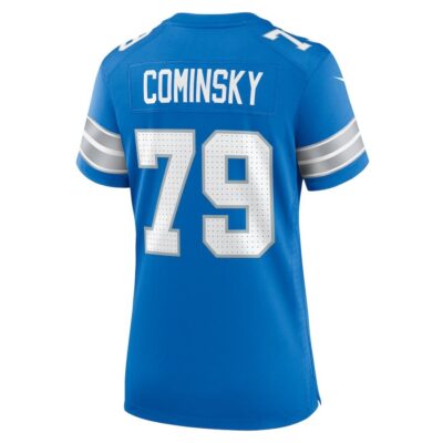 John Cominsky #79 Detroit Lions Super Bowl LIX Women's Jersey - Blue - Image 3