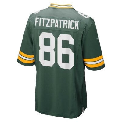 Alternative view of John FitzPatrick 86 Green Bay Packers Super Bowl LIX New Orleans Patch Game Men Jersey - Green