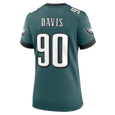 Jordan Davis #90 Philadelphia Eagles Super Bowl LIX Women's Jersey - Midnight Green - Image 3