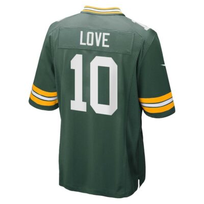 Alternative view of Jordan Love 10 Green Bay Packers Super Bowl LIX New Orleans Patch Game Men Jersey - Green