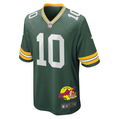 Jordan Love 10 Green Bay Packers Super Bowl LIX New Orleans Patch Game Men Jersey - Green - Image 3