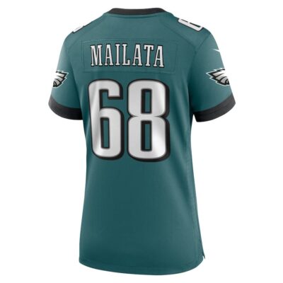 Jordan Mailata #68 Philadelphia Eagles Super Bowl LIX Women's Jersey - Midnight Green - Image 3