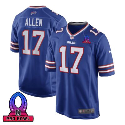 Josh Allen 17 Buffalo Bills 2025 Pro Bowl Patch Game Men Jersey - Royal