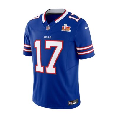 Alternative view of Josh Allen #17 Buffalo Bills Super Bowl LIX Jersey - Men's - Royal