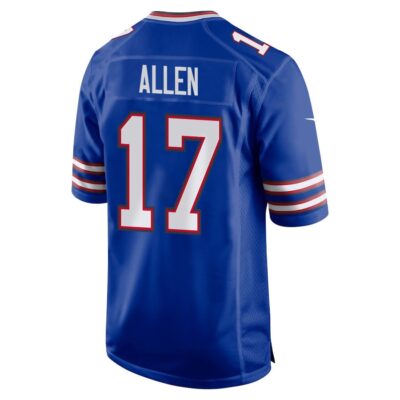 Alternative view of Josh Allen 17 Buffalo Bills Super Bowl LIX New Orleans Patch Game Men Jersey - Royal